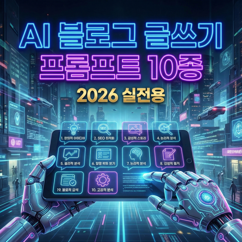AI 블로그 글쓰기 프롬프트 10종을 정리한 2026 실전용 가이드 썸네일 이미지